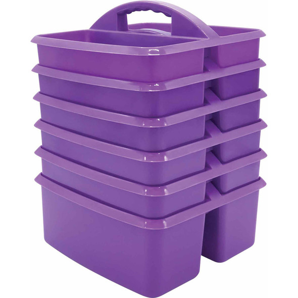 Purple Plastic Storage Caddy, Pack of 6