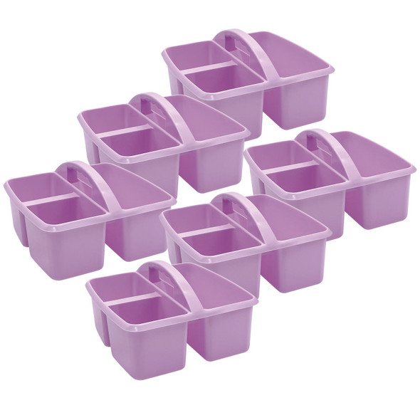 Plastic Storage Caddy, Lavender, Pack of 6 Plastic Storage Caddy, Lavender, Pack of 6