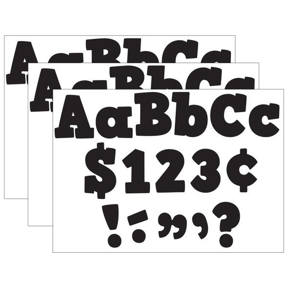 Black Bold Block 4" Letters Combo Pack, 230 Pieces Per Pack, 3 Packs Black Bold Block 4" Letters Combo Pack, 230 Pieces Per Pack, 3 Packs