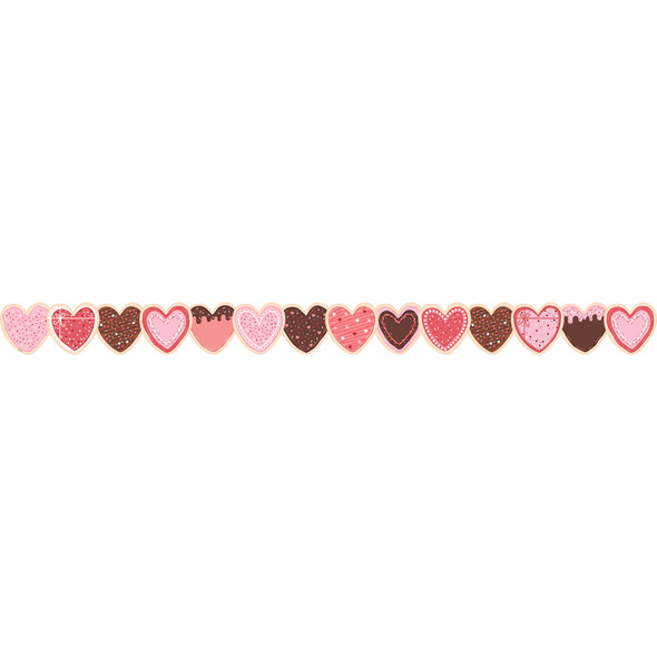 Frosted Heart Cookies Die-Cut Border Trim, 35 Feet Frosted Heart Cookies Die-Cut Border Trim, 35 Feet