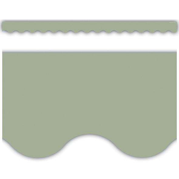 Sage Green Scalloped Border Trim, 35 Feet