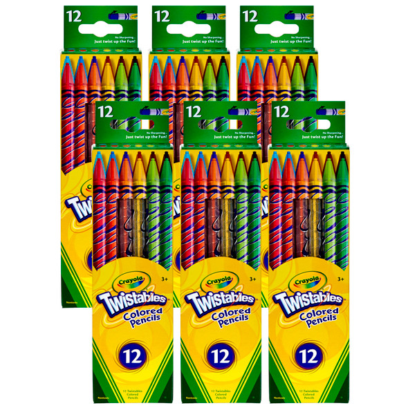 Twistables Colored Pencils, 12 Per Box, 6 Boxes