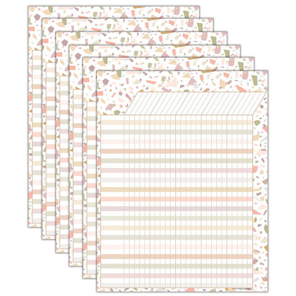Terrazzo Tones Incentive Chart, 17" x 22", Pack of 6 Terrazzo Tones Incentive Chart, 17" x 22", Pack of 6