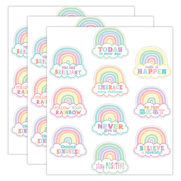 Pastel Pop Positive Sayings Accents, 30 Per Pack, 3 Packs