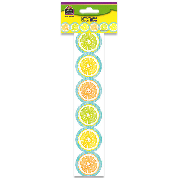 Lemon Zest Citrus Slices Die-Cut Border Trim, 35 Feet