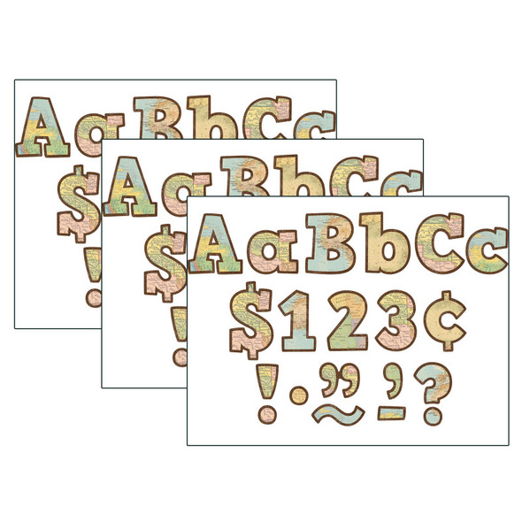 Travel the Map Bold Block 4" Letters Combo Pack, 230 Per Pack, 3 Packs Travel the Map Bold Block 4" Letters Combo Pack, 230 Per Pack, 3 Packs