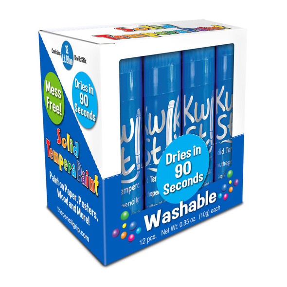 Solid Tempera Paint Sticks, Single Color Pack, Light Blue, Pack of 12 Solid Tempera Paint Sticks, Single Color Pack, Light Blue, Pack of 12