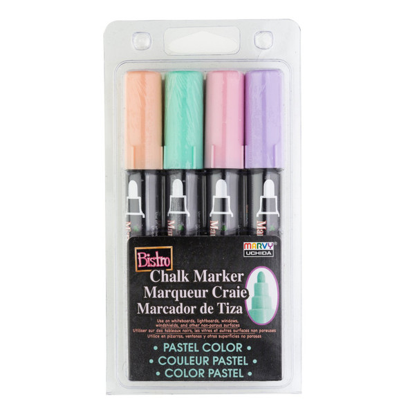 Bistro Chalk Markers, Broad Tip, 4-Color Set, Blush Pink, Peppermint, Pastel Peach, Pale Violet Bistro Chalk Markers, Broad Tip, 4-Color Set, Blush Pink, Peppermint, Pastel Peach, Pale Violet