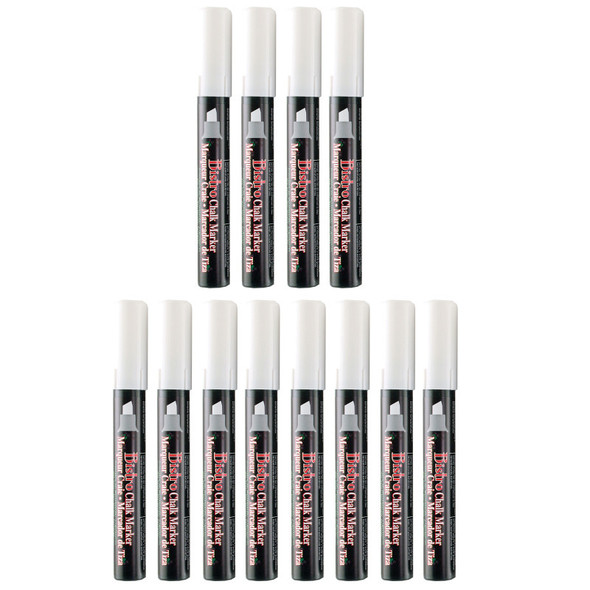 Bistro Chisel Tip Chalk Marker, White, Pack of 12 Bistro Chisel Tip Chalk Marker, White, Pack of 12