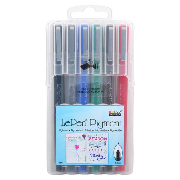 LePen® Pigment Pens, Primary Colors, Pack of 6 LePen® Pigment Pens, Primary Colors, Pack of 6