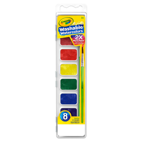 Semi-Moist Washable Watercolor Set, 8 Colors BIN525