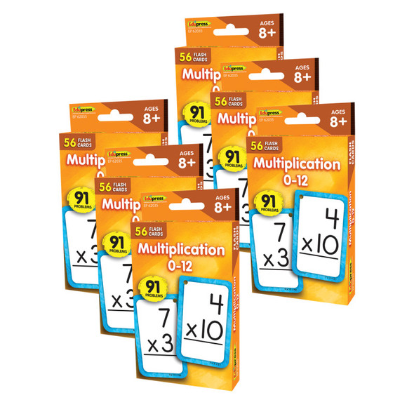 Multiplication 0-12 Flash Cards, 6 Packs EP-62035-6