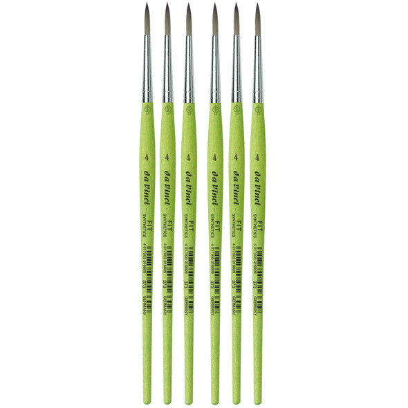 FIT Synthetics Student Brush, Synthetic, Acrylic & Tempera, Round, Series 373, Size 4, Pack of 6