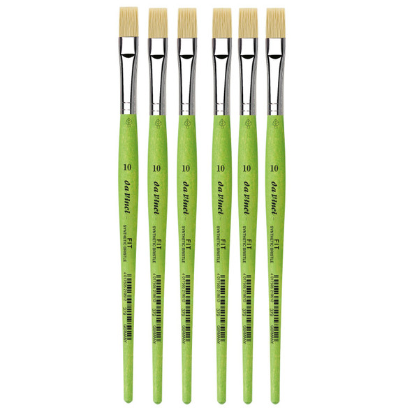 FIT Synthetics Student Brush, Synthetic, Acrylic & Oil, Flat, Series 379, Size 10, Pack of 6