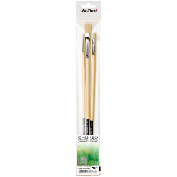 CHUNEO Synthetic Hog Bristle, Oil, 3-Brush Set