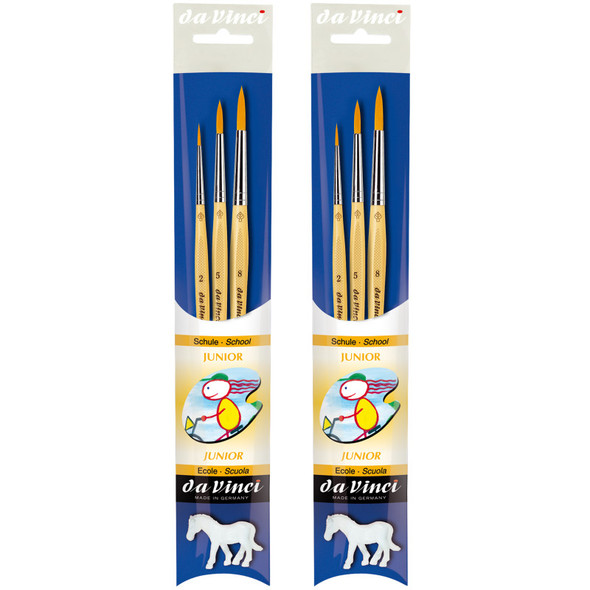 JUNIOR Synthetics Student Brushes, Synthetic, Acrylic & Tempera, Round, Series 303, Assorted Sizes, 3 Per Set, 2 Sets JUNIOR Synthetics Student Brushes, Synthetic, Acrylic & Tempera, Round, Series 303, Assorted Sizes, 3 Per Set, 2 Sets