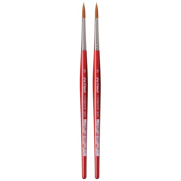 COSMOTOP-SPIN Silkpainting Brush, Synthetic, Watercolor, Round, Size 5, Pack of 2