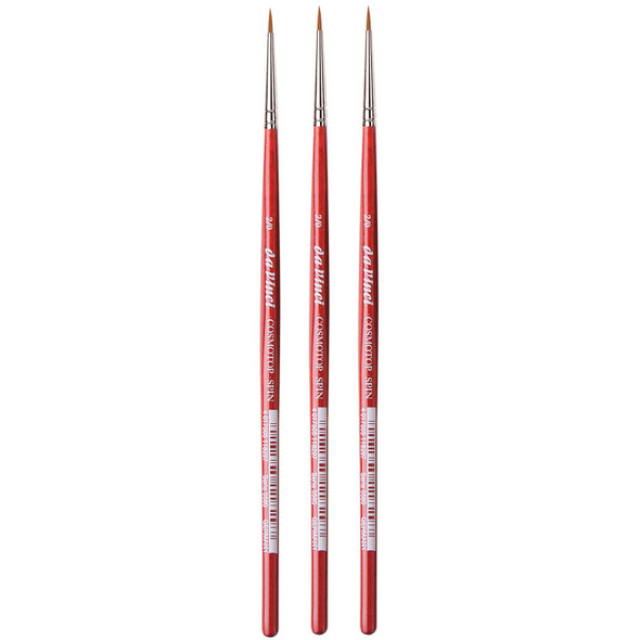 COSMOTOP-SPIN Silkpainting Brush, Synthetic, Watercolor, Round, Size -2, Pack of 3