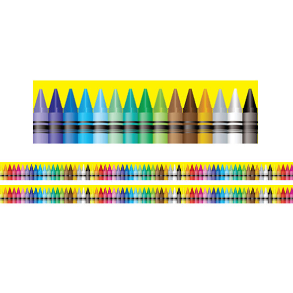 Borders/Trims, Magnetic, Rectangle Cut - 1-1/2" x 24", Crayon Theme, 24' per Pack, 2 Packs