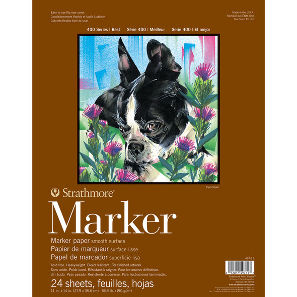 400 Series Marker Pad, Glue Binding, 24 Sheet, 11x14 inch, 1 Count