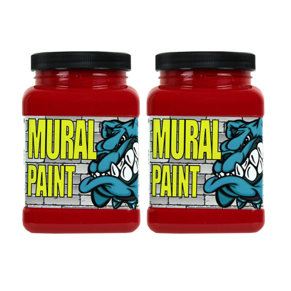 Mural Paint, Pint, Stop (Red), Pack of 2