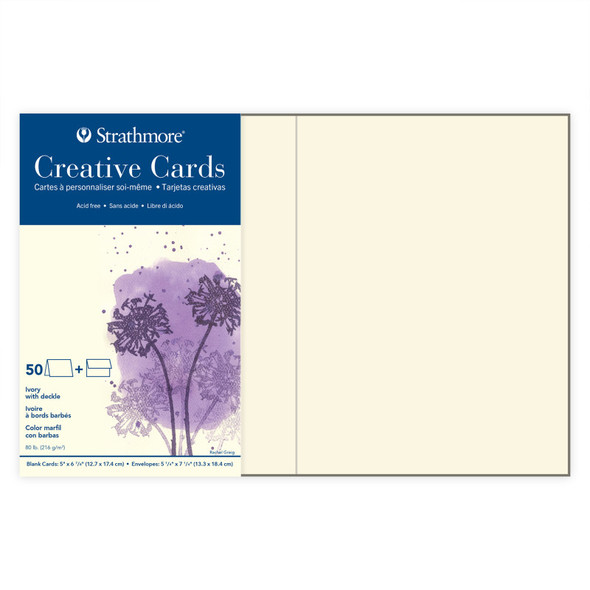 Creative Cards & Envelopes, Ivory with Deckle Edge, Full Size, 5x6.875 inch, Pack of 50 Creative Cards & Envelopes, Ivory with Deckle Edge, Full Size, 5x6.875 inch, Pack of 50