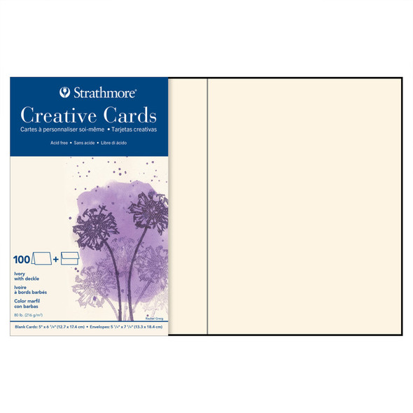 Creative Cards & Envelopes, Ivory with Deckle Edge, Full Size, 5x6.875 inch, Pack of 100 Creative Cards & Envelopes, Ivory with Deckle Edge, Full Size, 5x6.875 inch, Pack of 100