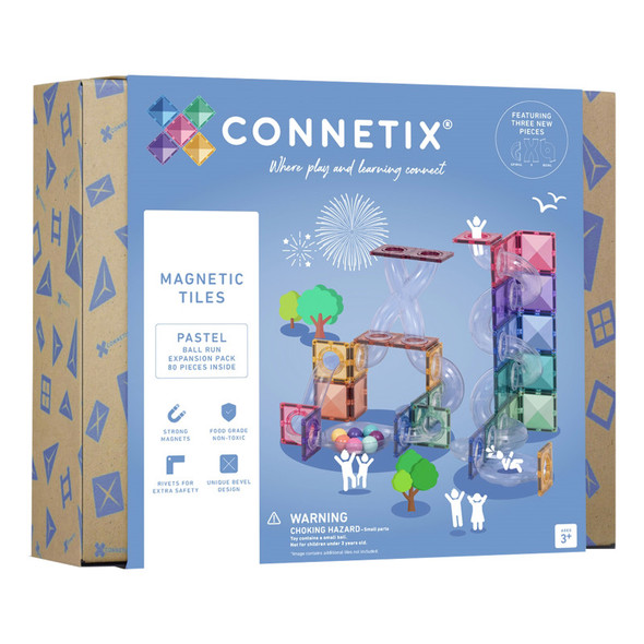 Magnetic Tiles Pastel Ball Run Expansion Pack, 80 Pieces Magnetic Tiles Pastel Ball Run Expansion Pack, 80 Pieces