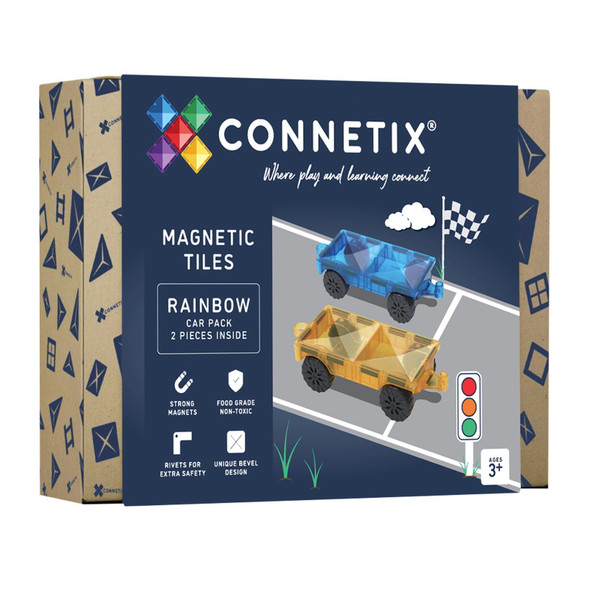 Magnetic Tiles Rainbow Car Pack, 2 Pieces Magnetic Tiles Rainbow Car Pack, 2 Pieces