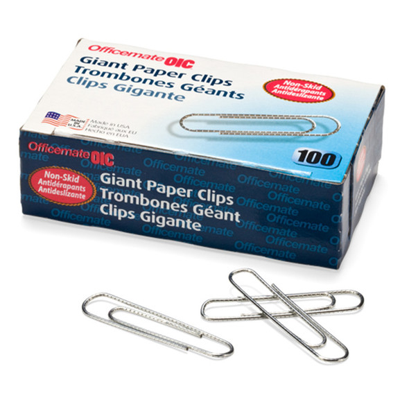 Paper Clips, Giant Non-Skid Gem, 100 Per Box, 10 Boxes Paper Clips, Giant Non-Skid Gem, 100 Per Box, 10 Boxes