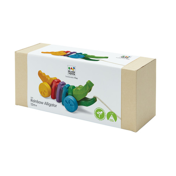 Rainbow Dancing Alligator Wooden Pull Toy