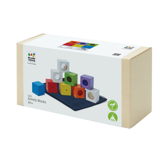 Wooden Activity Blocks - 9 Pieces Wooden Activity Blocks - 9 Pieces