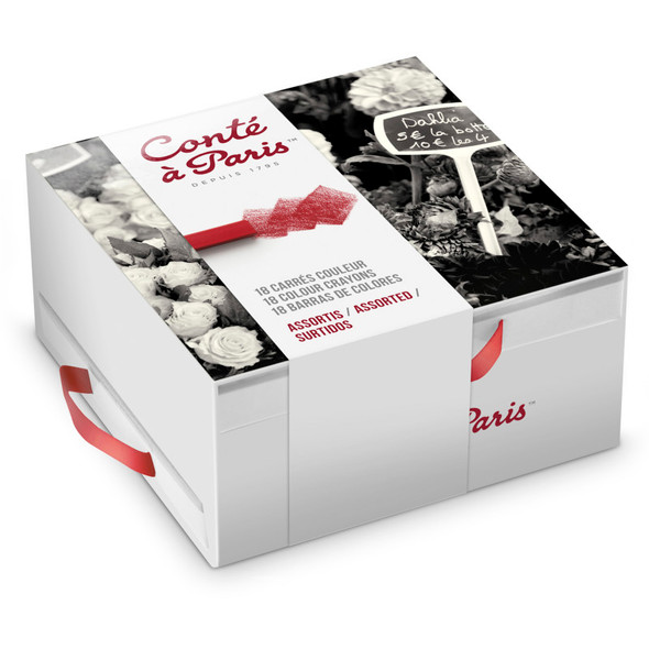 Carrés Couleur Pastel Crayons, Assorted Colors, Set of 18