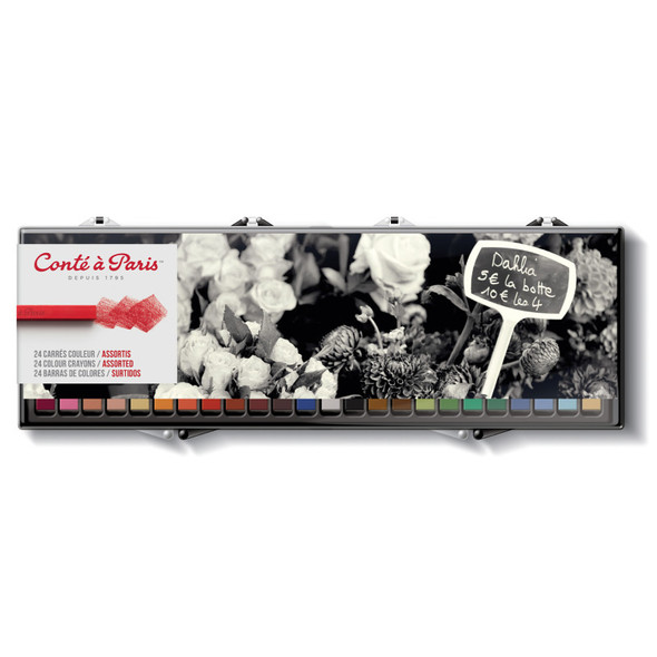 Carrés Couleur Pastel Crayons, Assorted Colors, Set of 24