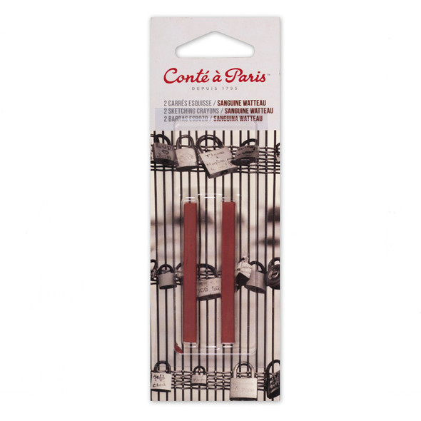 Carrés Esquisse Sketching Pastel Crayons, Sanguine Watteau (2452), Pack of 2
