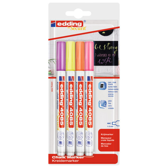 4085 Series Chalk Marker, Neon Colors, Set of 4