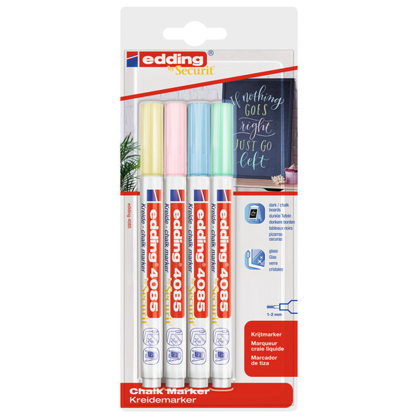 4085 Series Chalk Marker, Pastel Colors, Set of 4
