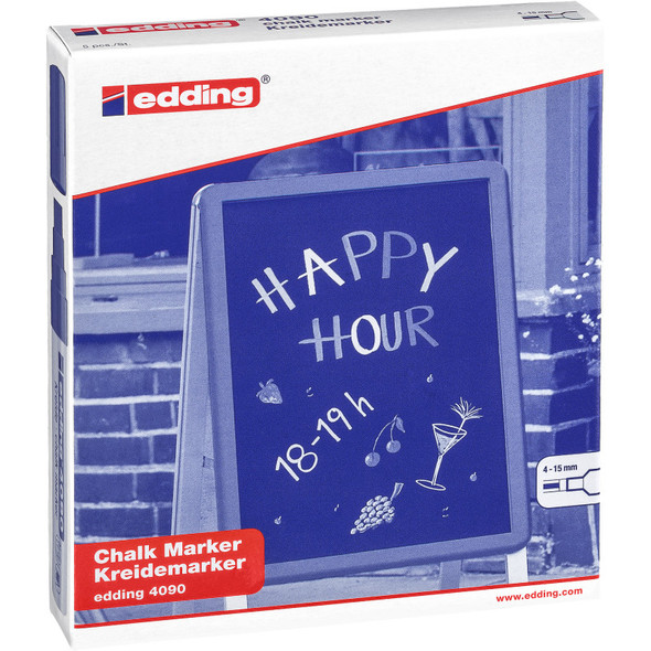 4090 Series Chalk Marker, Assorted Basic Colors, Set of 5