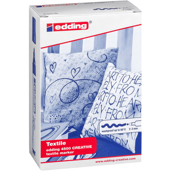 4500 Series Textile Marker, Assorted Basic Colors, Set of 10