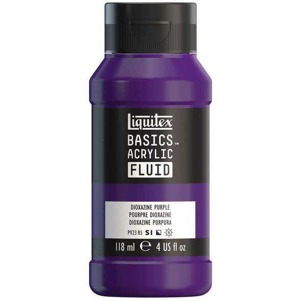 LQ BASICS Acrylic Fluid 118ml Bottle -  Dioxazine Purple LQ BASICS Acrylic Fluid 118ml Bottle -  Dioxazine Purple
