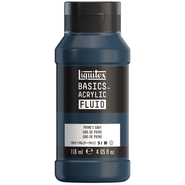 LQ BASICS Acrylic Fluid 118ml Bottle -  Paynes Grey LQ BASICS Acrylic Fluid 118ml Bottle -  Paynes Grey