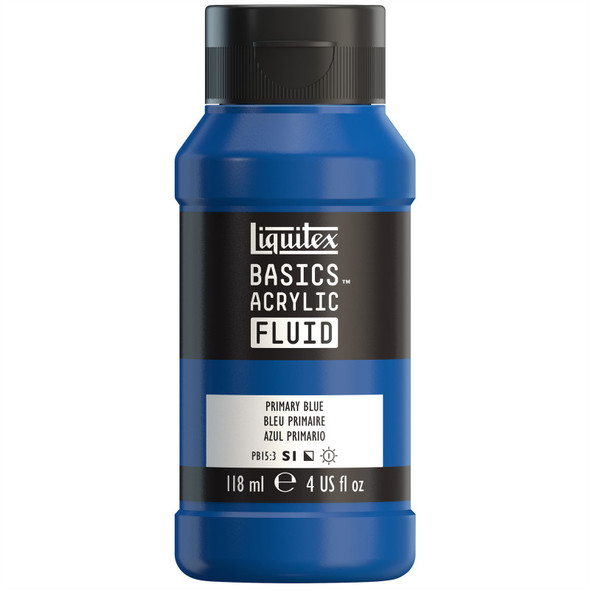 LQ BASICS Acrylic Fluid 118ml Bottle -  Primary Blue LQ BASICS Acrylic Fluid 118ml Bottle -  Primary Blue