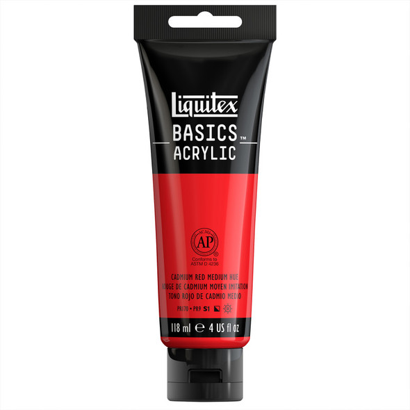 LQ BASICS 118ml tube - Cadmium Red Medium Hue LQ BASICS 118ml tube - Cadmium Red Medium Hue