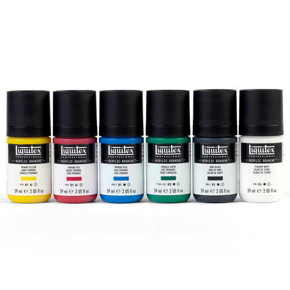 Acrylic Gouache - 6 x 59ml Set - Primaries Acrylic Gouache - 6 x 59ml Set - Primaries