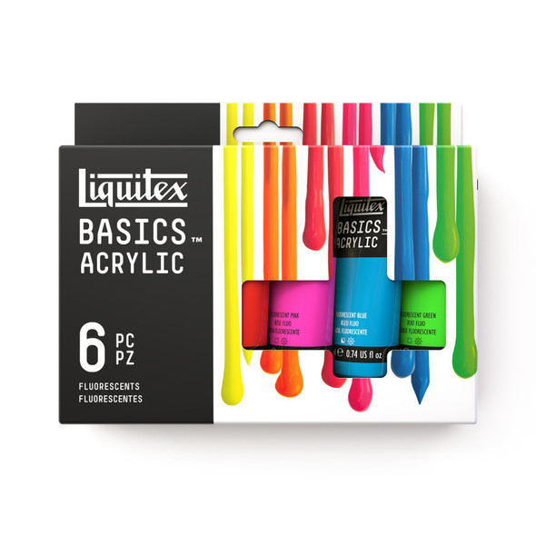LQ BASICS Acrylic Color 6 x 22ml Tube Set - Fluorescent LQ BASICS Acrylic Color 6 x 22ml Tube Set - Fluorescent