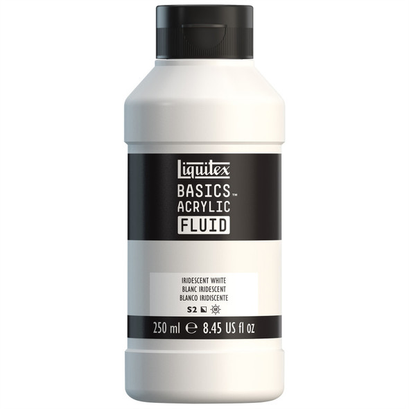 LQ BASICS Acrylic Fluid 250ml Bottle -  Iridescent White LQ BASICS Acrylic Fluid 250ml Bottle -  Iridescent White