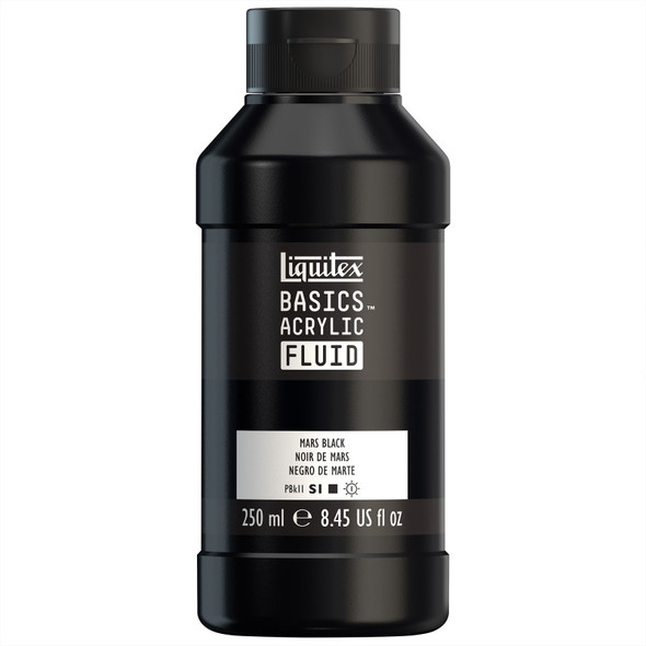 LQ BASICS Acrylic Fluid 250ml Bottle -  Mars Black LQ BASICS Acrylic Fluid 250ml Bottle -  Mars Black