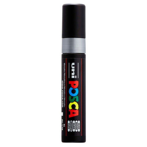 uni® POSCA PC-17K Water-Based Paint Markers, Extra Broad Tip (15mm), Silver