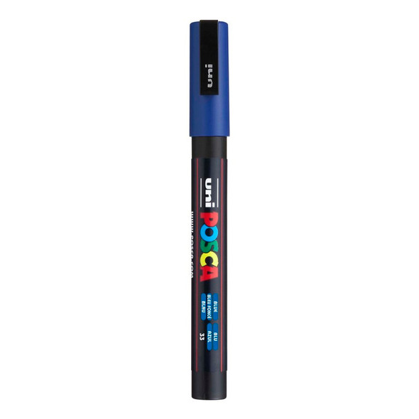 uni® POSCA PC-3M Water-Based Paint Markers, Reversible Fine Tip (0.9-1.3mm), Blue