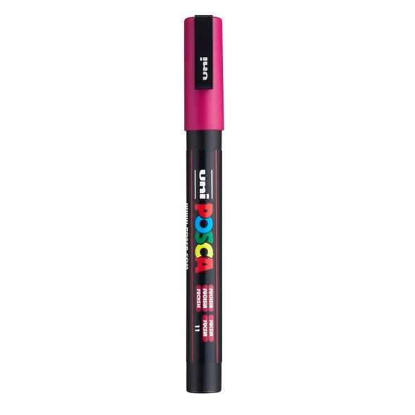 uni® POSCA PC-3M Water-Based Paint Markers, Reversible Fine Tip (0.9-1.3mm), Fuchsia